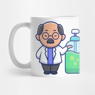 Cute doctor with hand sanitizer cartoon Mug